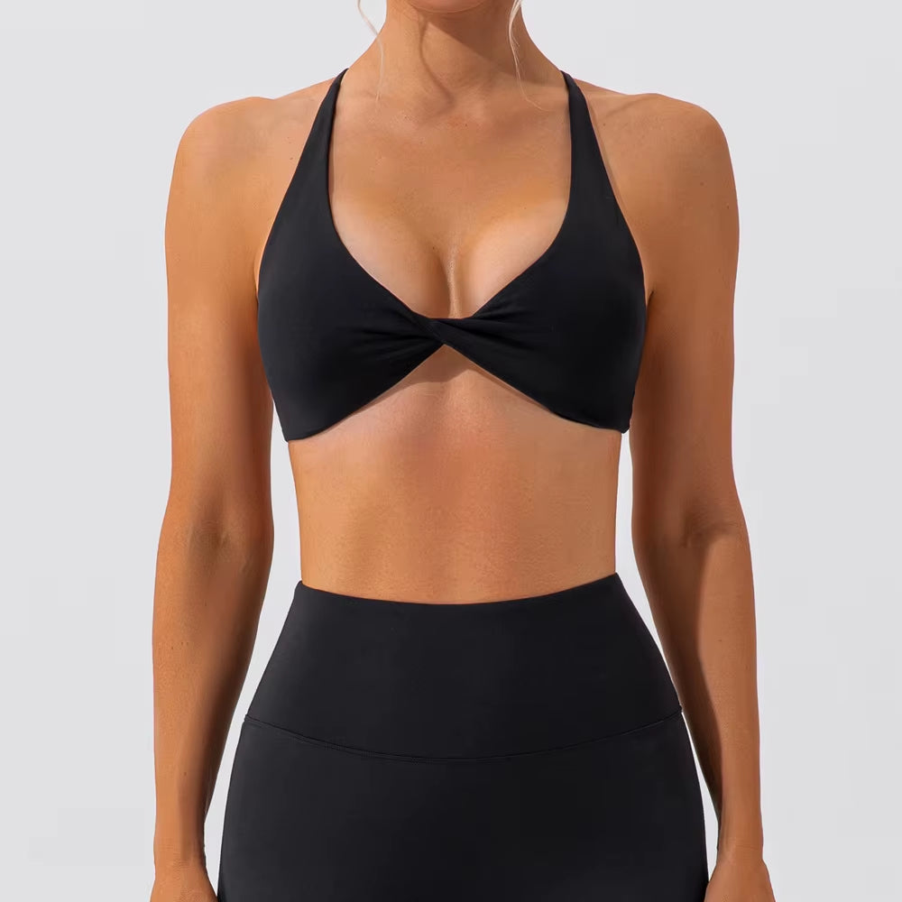 Sexy Gym Top Women Crease Sports Bra Running Back Cross Yoga Bra Breathable Sports Underwear Women Fitness Workout Top Women
