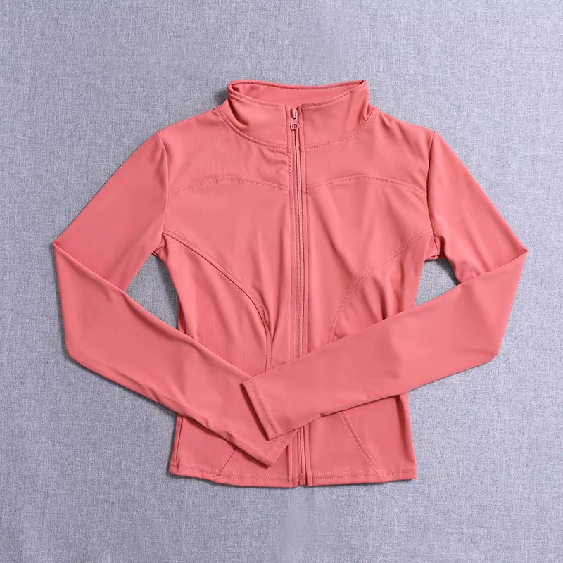 Women Sport Jacket Long Sleeve Shirt Workout Coat Gym Training Clothing Yoga Sportswear