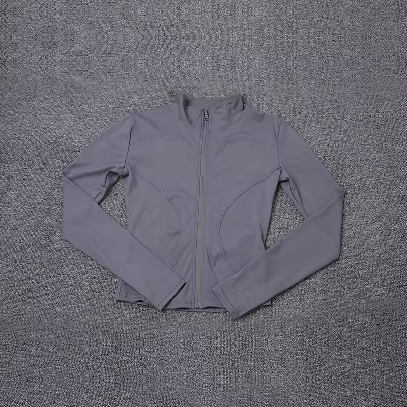 Women Sport Jacket Long Sleeve Shirt Workout Coat Gym Training Clothing Yoga Sportswear