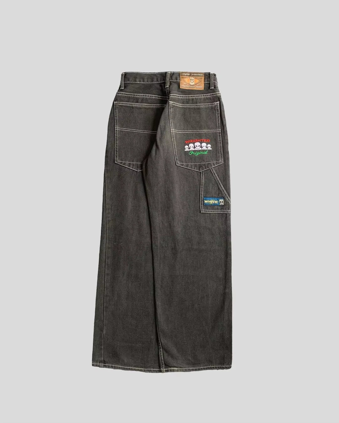 American Y2K New Baggy Wide Leg Black Jeans Overszied Men Street Casual Joker Denim Pants Couple Jeans Retro Streetwear