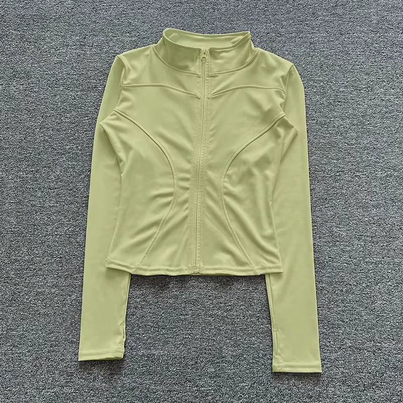 Women Sport Jacket Long Sleeve Shirt Workout Coat Gym Training Clothing Yoga Sportswear