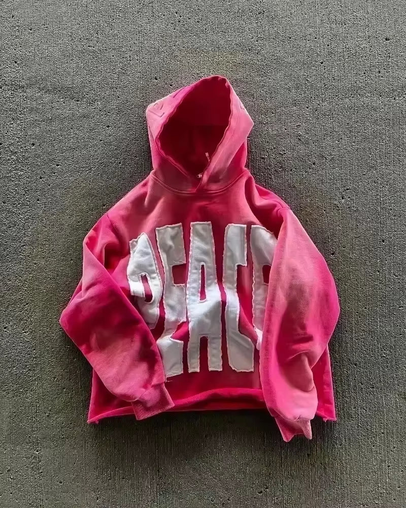 American Y2K New Hip Hop Trend Zipper Hoodie Women Street Casual Loose Joker Vintage Sweatshirt Unisex Fleece Padded Warm Hoodie