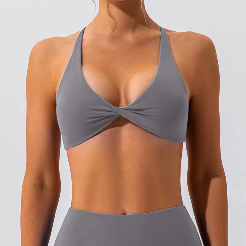 Sexy Gym Top Women Crease Sports Bra Running Back Cross Yoga Bra Breathable Sports Underwear Women Fitness Workout Top Women